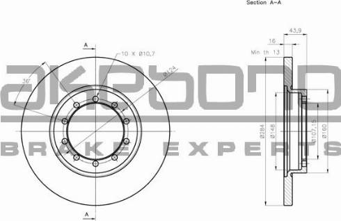 Akebono BN-0640 - Тормозной диск autospares.lv