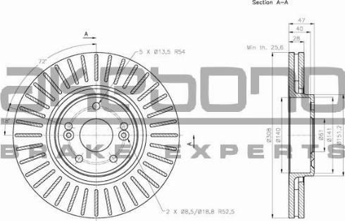 Akebono BN-0650E - Тормозной диск autospares.lv