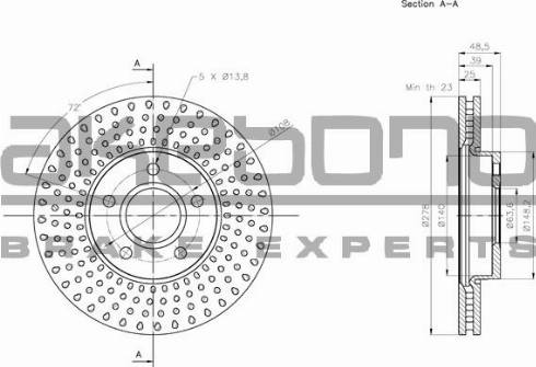 Akebono BN-0664 - Тормозной диск autospares.lv