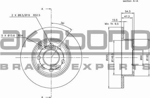 Akebono BN-0668 - Тормозной диск autospares.lv