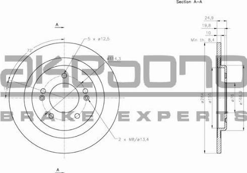 Akebono BN-0600 - Тормозной диск autospares.lv