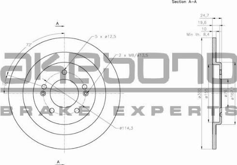 Akebono BN-0601E - Тормозной диск autospares.lv