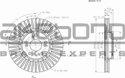 Akebono BN-0619 - Тормозной диск autospares.lv