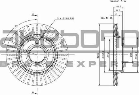 Akebono BN-0614 - Тормозной диск autospares.lv