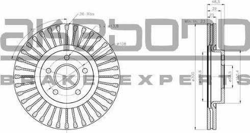 Akebono BN-0610 - Тормозной диск autospares.lv