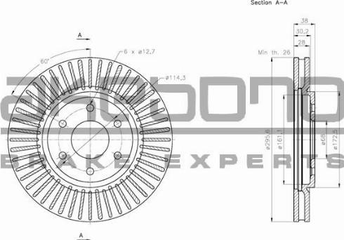 Akebono BN-0617 - Тормозной диск autospares.lv