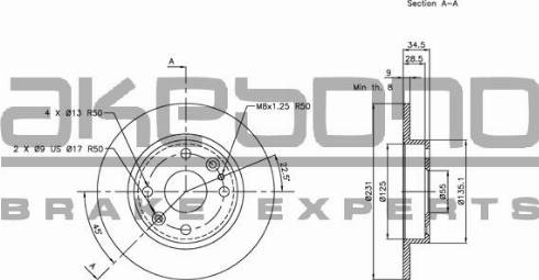 Akebono BN-0684 - Тормозной диск autospares.lv