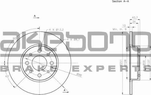 Akebono BN-0685 - Тормозной диск autospares.lv