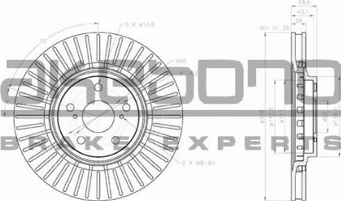 Akebono BN-0686 - Тормозной диск autospares.lv