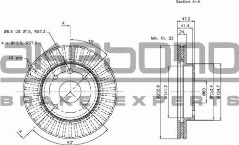 Akebono BN-0626E - Тормозной диск autospares.lv