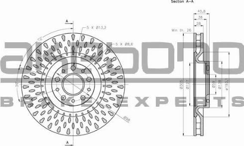 Akebono BN-0675 - Тормозной диск autospares.lv