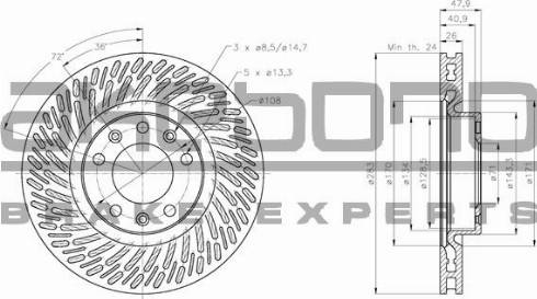 Akebono BN-0672E - Тормозной диск autospares.lv