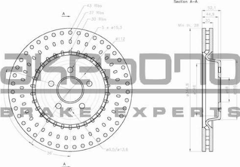 Akebono BN-0054E - Тормозной диск autospares.lv