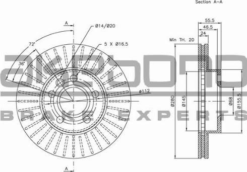 Akebono BN-0056E - Тормозной диск autospares.lv