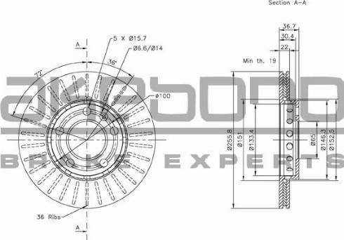 Akebono BN-0003 - Тормозной диск autospares.lv