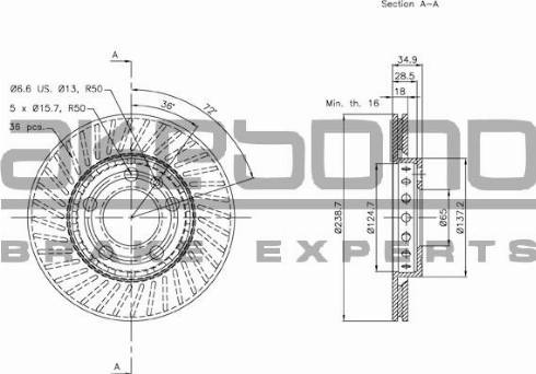 Akebono BN-0018 - Тормозной диск autospares.lv