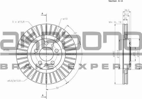 Akebono BN-0012 - Тормозной диск autospares.lv