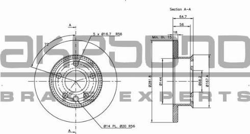 Akebono BN-0085 - Тормозной диск autospares.lv