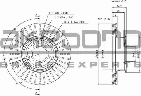 Akebono BN-0080E - Тормозной диск autospares.lv