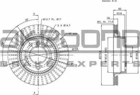 Akebono BN-0081E - Тормозной диск autospares.lv