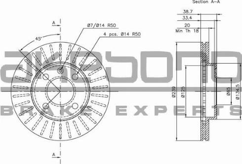 Akebono BN-0083 - Тормозной диск autospares.lv