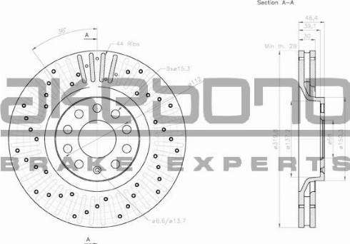 Akebono BN-0082E - Тормозной диск autospares.lv