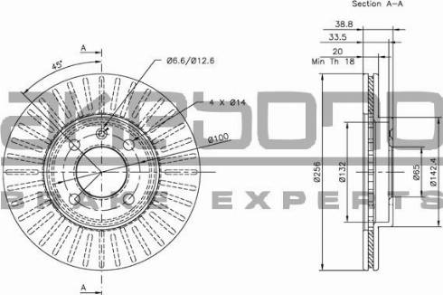 Akebono BN-0034 - Тормозной диск autospares.lv