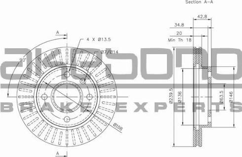 Akebono BN-0032 - Тормозной диск autospares.lv