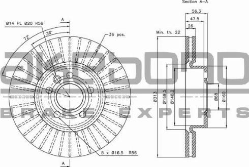 Akebono BN-0037E - Тормозной диск autospares.lv