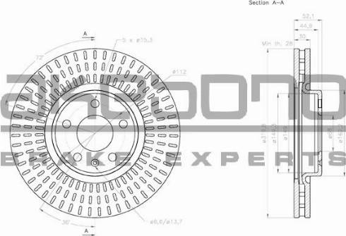 Akebono BN-0029 - Тормозной диск autospares.lv