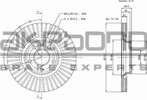 Akebono BN-0024 - Тормозной диск autospares.lv