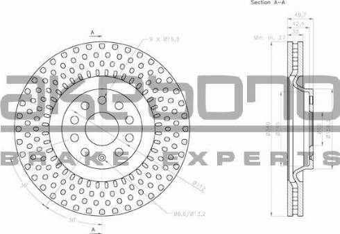 Akebono BN-0022E - Тормозной диск autospares.lv