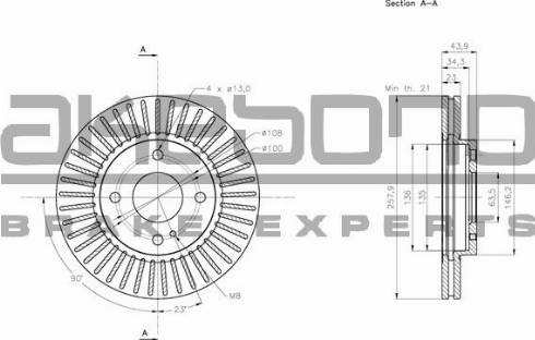 Akebono BN-0074 - Тормозной диск autospares.lv