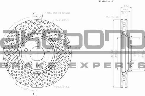 Akebono BN-0076 - Тормозной диск autospares.lv