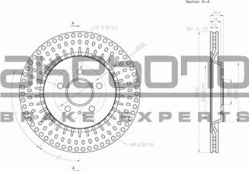 Akebono BN-0073 - Тормозной диск autospares.lv