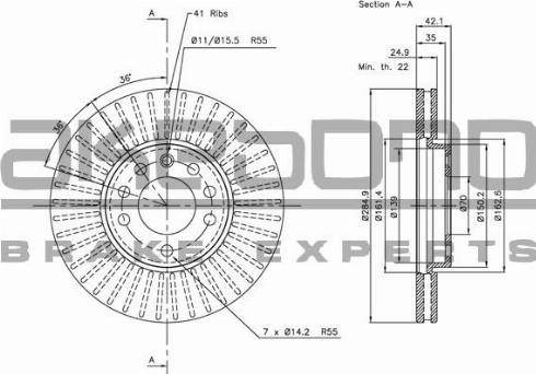 Akebono BN-0192E - Тормозной диск autospares.lv