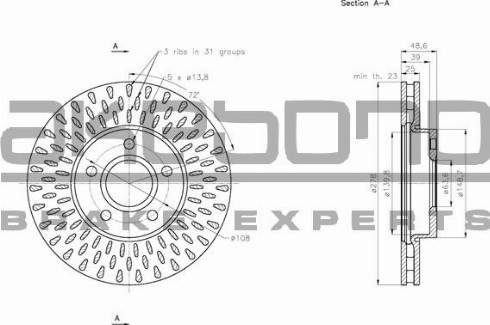 Akebono BN-0146 - Тормозной диск autospares.lv