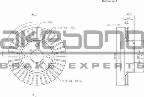 Akebono BN-0151 - Тормозной диск autospares.lv