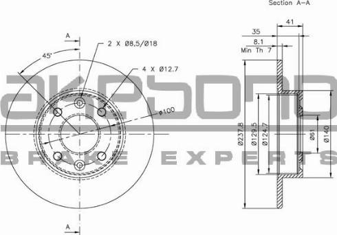 Akebono BN-0157 - Тормозной диск autospares.lv