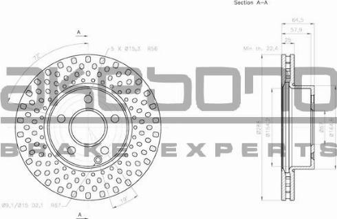 Akebono BN-0166 - Тормозной диск autospares.lv