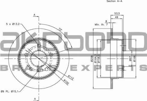 Akebono BN-0163E - Тормозной диск autospares.lv