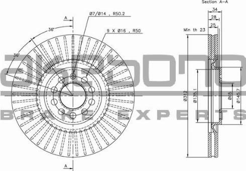 Akebono BN-0115 - Тормозной диск autospares.lv