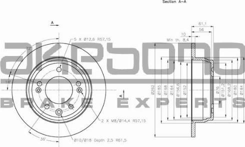 Akebono BN-0118 - Тормозной диск autospares.lv