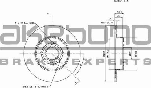 Akebono BN-0113 - Тормозной диск autospares.lv