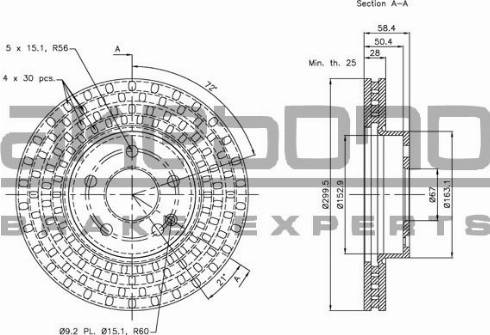 Akebono BN-0184 - Тормозной диск autospares.lv