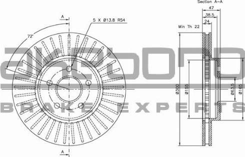 Akebono BN-0187E - Тормозной диск autospares.lv