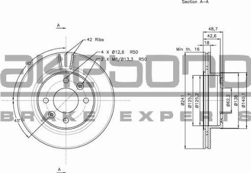 Akebono BN-0129E - Тормозной диск autospares.lv