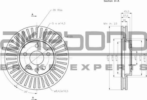 Akebono BN-0121 - Тормозной диск autospares.lv