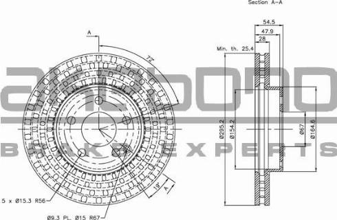 Akebono BN-0127 - Тормозной диск autospares.lv