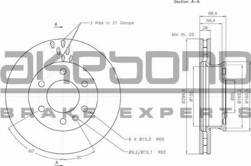 Akebono BN-0174E - Тормозной диск autospares.lv